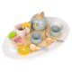 ECOTOYS Wooden Tea Set for Kids with Teapot and Cups 14 Pieces