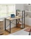 Leobert Computer Desk with Shelves, Adjustable Feet, Sonoma Oak