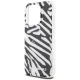 Karl Lagerfeld iPhone 15 Pro Case IML Zebra Pattern & Cord, Black