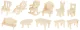 A Set of Wooden Furniture for Dolls, 34 Pcs