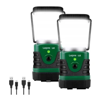 Camping Lantern LEPRO 3300008-2, 1000 lm, 4400 mAh, 2-Pack, Green
