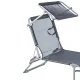 MultiGarden Garden Sun Lounger with Adjustable Canopy, Grey