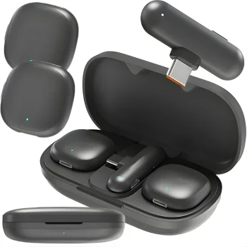 Dual Wireless Lavalier Microphone Set USB-C for Phone and PC