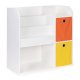 Kids Bookshelf and Toy Storage Organizer Cabinet with Bins by ECOTOYS, White