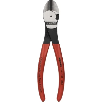 KNIPEX High Leverage Diagonal Cutters 74 01 180, 180 mm, Red