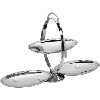 Alessi Anna Gong AM37 Folding Etagere, Silver