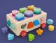 Wooden Shape Sorter Pull Along Toy with Blocks Jhtoy-550
