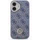 Guess 4G Strass Logo & Big Strap Metal Buttons MagSafe Phone Case Cover iPhone 17 - Blue