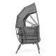 ModernHome Garden Cocoon Chair with Folding Canopy, Grey