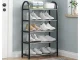5-Tier Shoe Rack, Black/Silver