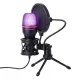 Wozinsky WM-W111 Wired Studio Gaming Condenser Microphone with Stand and RGB Backlight - Black