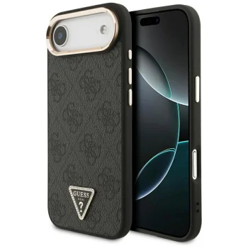 Guess 4G Triangle Logo MagSafe dėklas telefonui iPhone Air, juodas ir auksinis