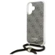 Guess iPhone 16 Case Crossbody Cord 4G Print with Lanyard, Brown
