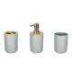 6-Piece Bathroom Accessory Set with Soap Dispenser and Toilet Brush, Grey