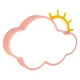 LED ceiling light for kids room, dimmable with remote control, pink cloud