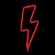 Lightning Bolt LED Neon Sign Forever Light FLNE06, USB or Battery Powered, Red