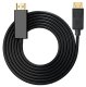 DisplayPort uz HDMI kabelis, 1.8m, 4K atbalsts, Melns