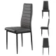 Multistore Set of 4 Dining Chairs, Eco-leather, Grey