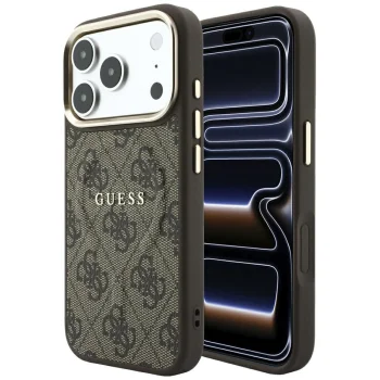 Guess Embossed 4G Classic MagSafe Case for iPhone 17 / 18 Pro Max - Brown