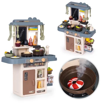 Multistore Kids Play Kitchen with Sound, LED, Steam and Water, 55 Elements