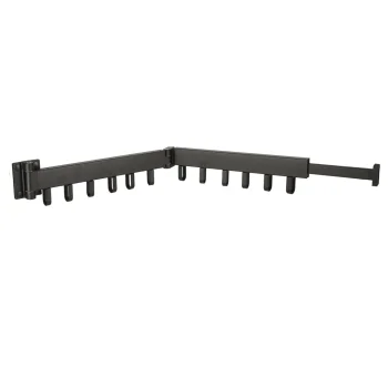 Folding Wall-Mounted Clothes Drying Rack, 90cm, Black