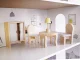 Wooden Dollhouse with Furniture, 70cm, Grey
