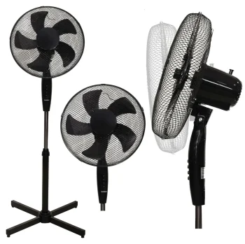 Longwell Industrial Ltd H-067 Pedestal Fan 45W, 3 Modes, Black