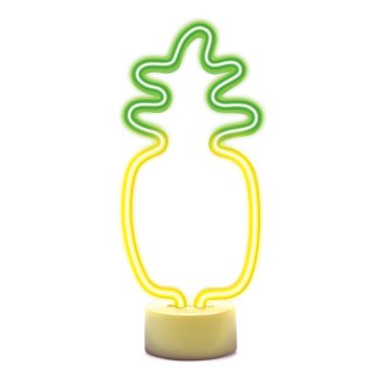Pineapple LED Neon Light on Stand Forever Light FSC-12 USB-C, Orange and Green
