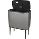 Brabantia Bo Touch Bin Waste Bin, 3 x 11 L, Grey
