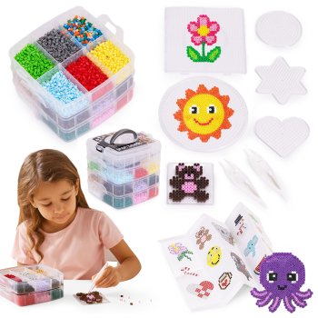 Fuse Beads Kit XXL 9000 Pcs with Storage Case and Templates