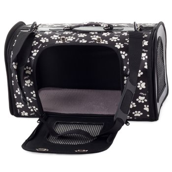 Soft-Sided Pet Carrier for Small Dogs and Cats 49 cm, Black