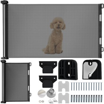 Retractable Safety Gate for Doors and Stairs Ruhhy, Grey