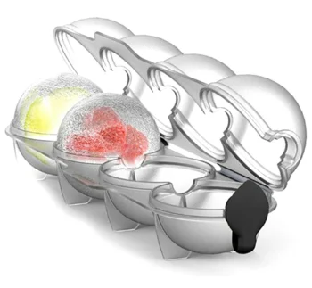 Ice Ball Maker Mold for 4 Spheres, Transparent
