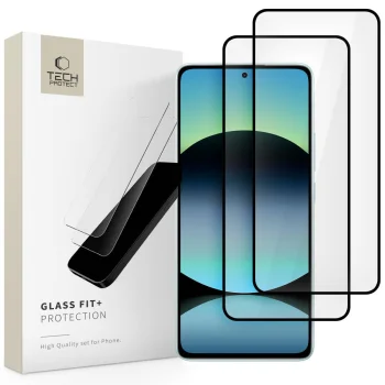 Tech-Protect Glass Fit+ Tempered Glass for Xiaomi Redmi Note 14 4G/5G (2-Pack, Black)