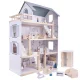 Wooden Play Dollhouse with Furniture, 80cm