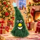 Dancing and Singing Christmas Tree with Light-Up Star, 17 cm, Green