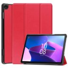 Lenovo Tab M10 (3rd Gen) (TB-328FU) Trifold Stand PU Leather Hard Protective Cover Case, Red