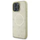 Guess Saffiano Peony Classic Logo MagSafe iPhone 16 Pro Max Case - Gold