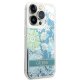 Guess iPhone 14 Pro Case Flower Liquid Glitter Green