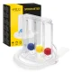 4Fizjo 1591 Three-Ball Breathing Exerciser / Spirometer, White