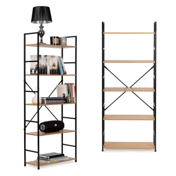 Modernhome LOFT Wooden Shelving Unit, 5 Shelves