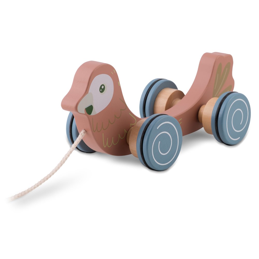 Nukido Wooden Montessori Pull Toy, Parrot (1)