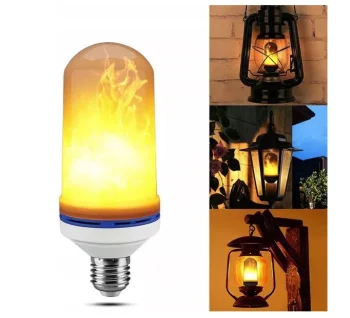 LED Flame Effect Bulb E27 9W, Decorative, White
