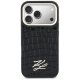 Karl Lagerfeld Croco KL Script Logo MagSafe Phone Case Cover iPhone 17 Pro - Black