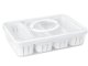 Divided Food Storage Container with Drainer and Handle, Clear