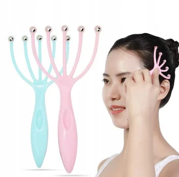 Scalp and Head Massager with Steel Balls Blue