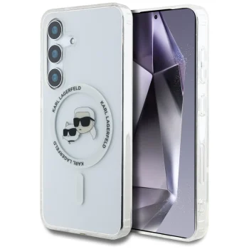 Karl Lagerfeld Button Karl & Choupette Heads MagSafe Case for Samsung Galaxy S25 White