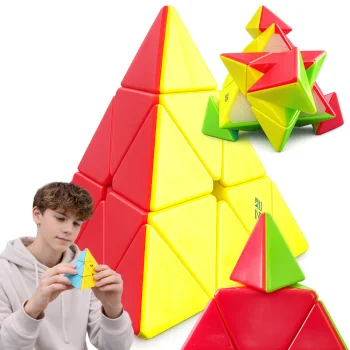Pyraminx 3D Speed Cube Educational Logic Puzzle, 9.5 x 9.5 x 9.5 cm, Multicolor