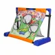Moving Football Goal with Target Panel and 3 Balls for Kids