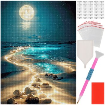 Maaleo Diamond Painting Kit "Beach" 40x30cm, 5D Diamond Art Set 26769